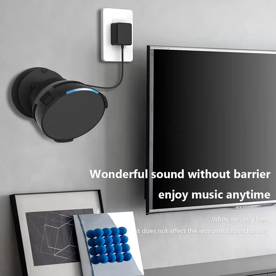 Intelligenter Wandhalter für Amazon Echo Pop von APWIKOGER in Schwarz mit integriertem Kabelmanagement - Bild 2