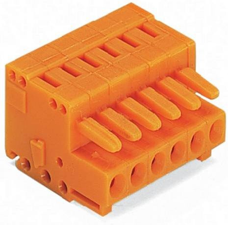 WAGO Buchsengehäuse-Kabel 734 in Orange mit 3,81 mm Rastermaß, 200 Stück - Bild 1
