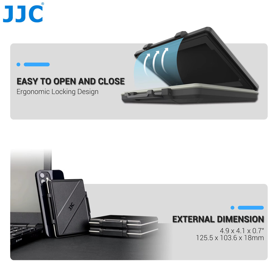 JJC Aufbewahrungsbox für 2,5 Zoll SSD Festplatten, wasserabweisend und stoßfest, 2 Slots, Schwarz oder Weiß - Bild 5