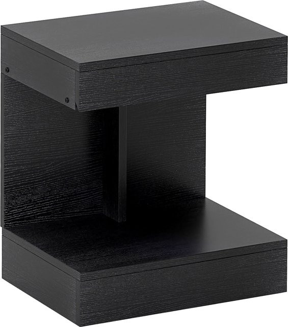 HOMCOM Nachttisch mit Schubladen und Ablage in Schwarz, moderner Beistelltisch für Schlafzimmer und Wohnzimmer, B/T/H: 40 x 30 x 46 cm - Bild 1
