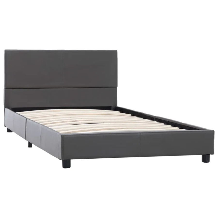 vidaXL Bettgestell in Grau aus Kunstleder im modernen Design B/T/H: 90 x 200 cm - Bild 2