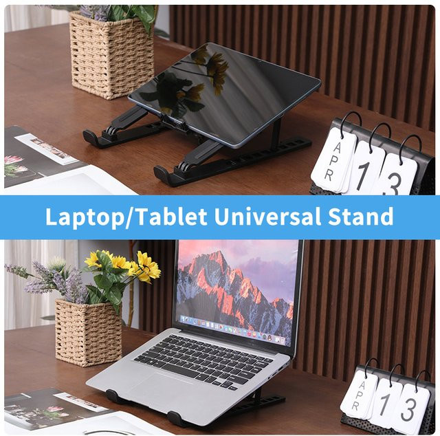JTZTF Faltbarer Laptop Cooling Stand Notebook Kühler mit Lüfter in Schwarz - Bild 1