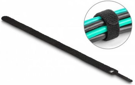 Delock Klettkabelbinder Schwarz 10 Stück L: 250 mm, B: 12 mm - Bild 1