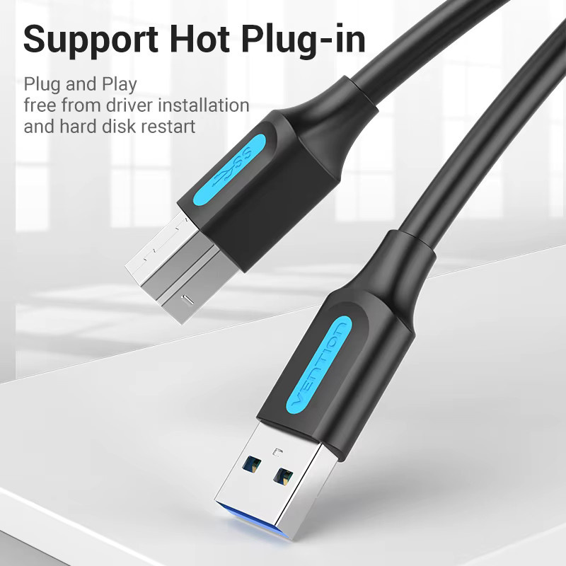 Vention USB 3.0 Druckerkabel Typ A auf Typ B in Schwarz - Bild 3