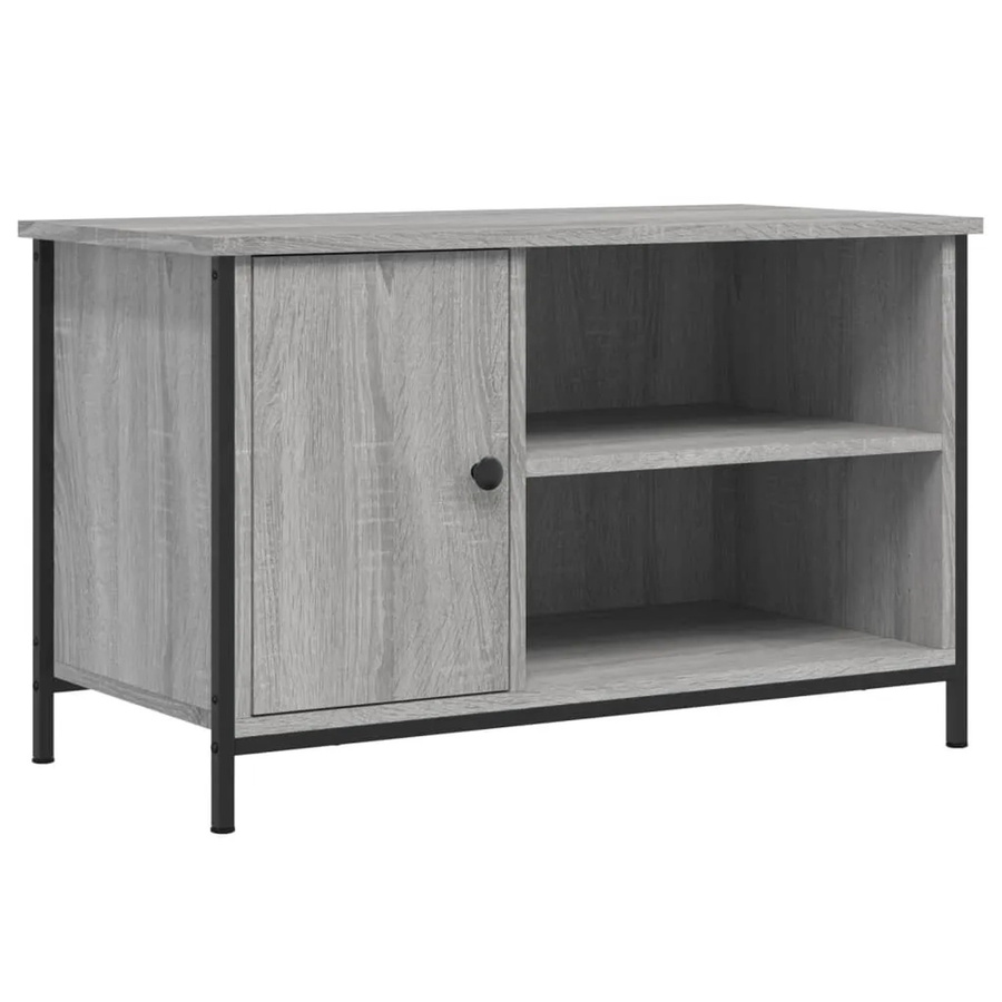 vidaXL TV-Schrank in Grau Sonoma aus Holzwerkstoff und Eisen mit industrieller Note, B/T/H: 80 x 40 x 50 cm - Bild 2