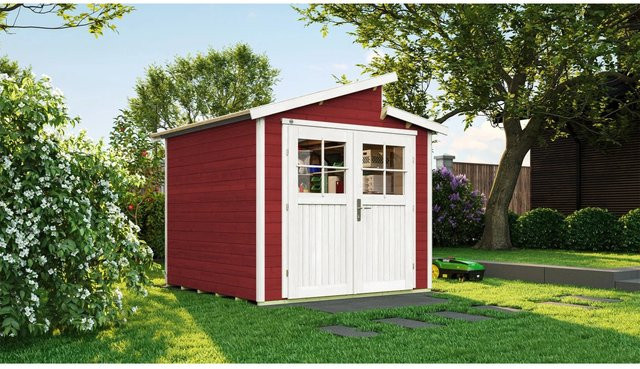 WEKA Holz-Gartenhaus 226 Gr. 2 in Schwedenrot mit Pultdach und modernem Design, B/H/T: 267 x 252 x 261 cm - Bild 1