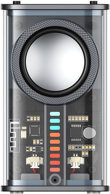 YJSTY Mecha Small Steel Cannon Bluetooth-Lautsprecher, tragbarer TWS Stereo-Subwoofer mit transparentem Design, grau - Bild 1