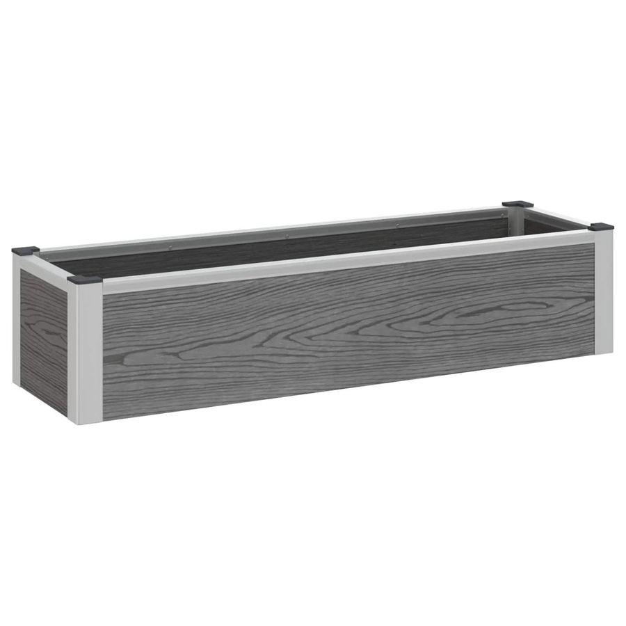 vidaXL Hochbeet aus WPC und Aluminium in Grau, B/T/H: 100 x 30 x 22 cm - Bild 2