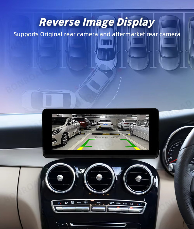 BONROAD Auto-Multimedia-Touchscreen für Mercedes Benz E-Klasse W212 mit 10,25 Zoll Display, kabelloses CarPlay, Android Auto, GPS und Bluetooth, Farbe: Schwarz - Bild 5
