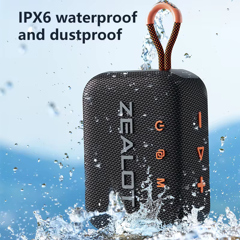 Zealot S75 Tragbarer Bluetooth Lautsprecher mit 10 W Subwoofer, Wasserdicht IPX6, 3000 mAh, Schwarz oder Gelb - Bild 4