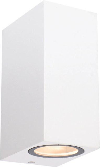 LED's light Eckige Außen-Wandleuchte in Weiß mit 2-flammigem Up-Down-Licht und GU10 Fassung - Bild 1