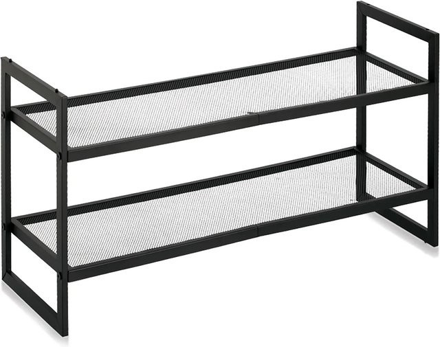 Zeller Schuhregal aus Metall in Schwarz mit 2 Ablagen im Industrial Look B/T/H: 36 x 24 x 70 cm - Bild 1