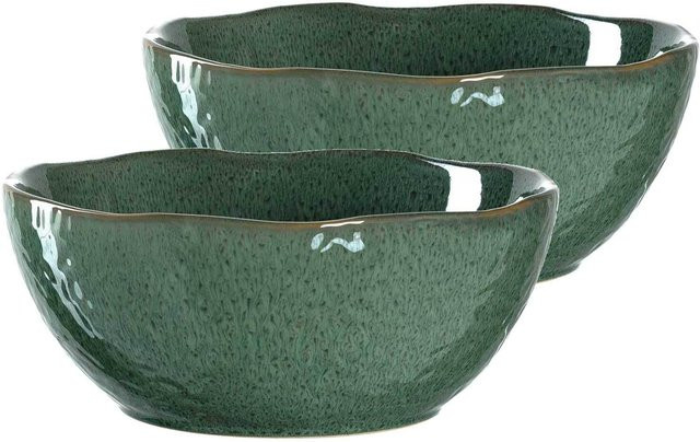 Leonardo Salatschüsseln Matera aus Keramik, 2er Set, Grün, Durchmesser: 24 cm - Bild 1
