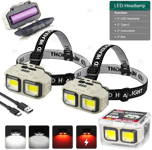 KDULIT COB LED Scheinwerfer Wiederaufladbare Arbeitsleuchte Wasserdicht in Weiß für Outdoor Camping und Angeln - Bild 1