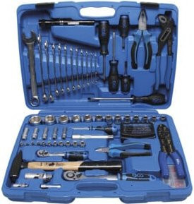 BGS Steckschlüssel-Werkzeugkoffer 117-teilig in Silber, Schwarz und Blau