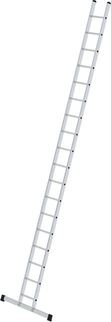 PROREGAL Sprossen-Anlegeleiter mit Standard-Traverse, 18 Sprossen, Silber, Breite: 35 cm - Bild 1