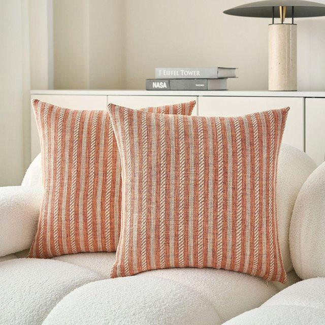 JMG Clothing Boho Kissenbezug Gestreift in Orange, B/H: 50 x 50 cm - Bild 1