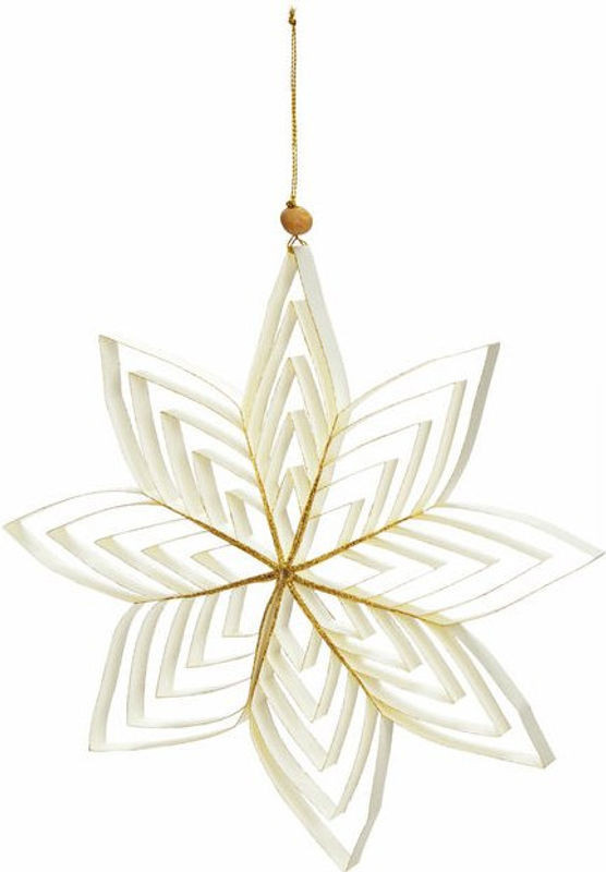 SPETEBO Weihnachtsstern 3D aus Papier in Weiß mit goldenem Glitzer als Hängeornament für deine Weihnachtsdekoration, Höhe: 15 cm - Bild 1