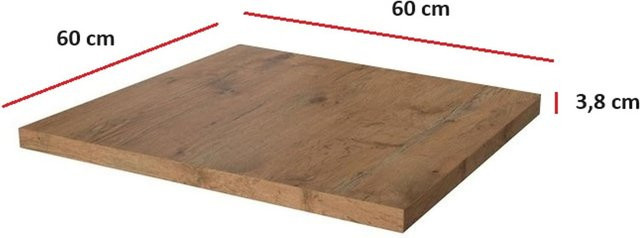 Küchenarbeitsplatte Vigo in Eiche Lancelot, braun, Breite: 60 cm, Höhe: 3,8 cm, Tiefe: 60 cm - Bild 1