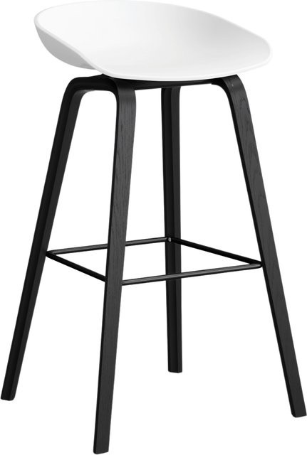 HAY About A Stool AAS 32 Hocker in Weiß mit Eichenholz oder Walnussholz und Polypropylen - Bild 1