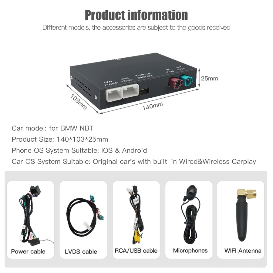 CARABC Wireless CarPlay Adapter für BMW NBT CIC EVO Systeme und MINI, Schwarz - Bild 5
