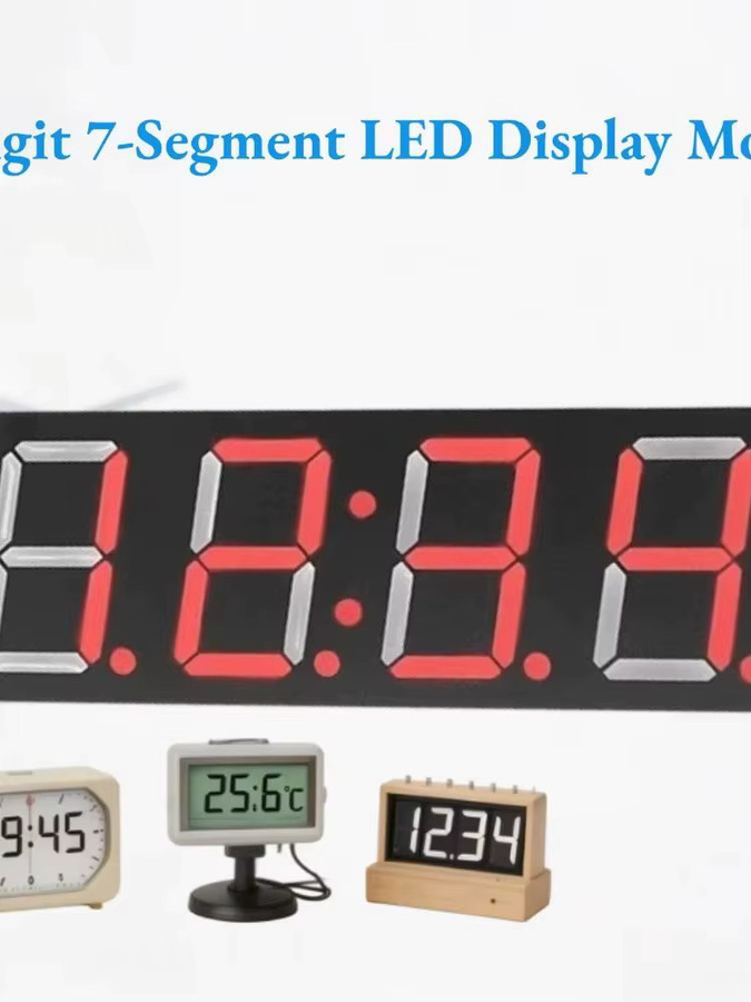 NullLab I2C 4-stelliges 7-Segment-LED-Anzeigemodul mit Dezimalanzeige und Uhrfunktion, kompatibel mit HT16K33 - Bild 7