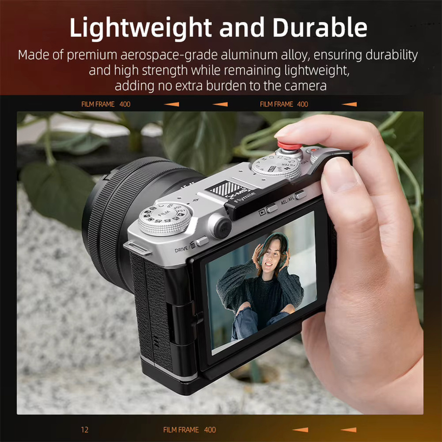 Fujifilm Daumengriff aus Aluminiumlegierung mit Blitzschuhabdeckung für die Fujifilm X-M5 in Silber - Bild 6