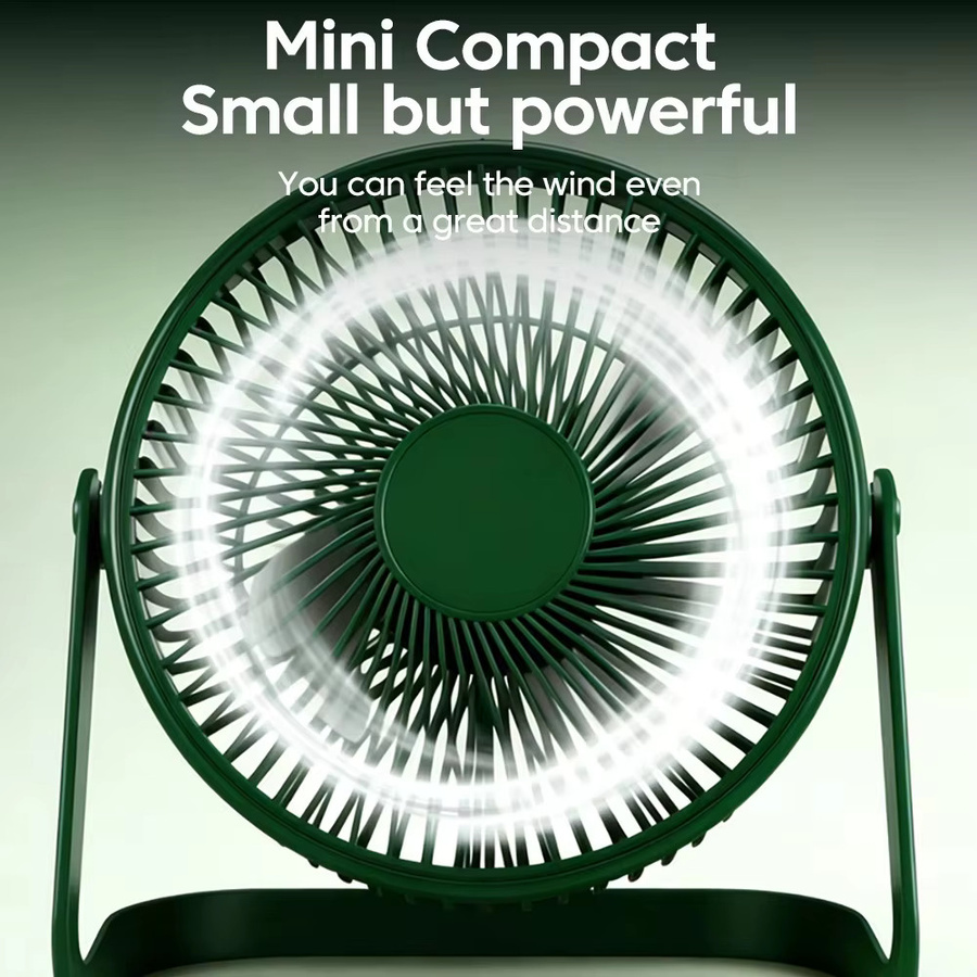 Lenovo USB Schreibtischventilator Mini-Ventilator mit 360-Grad-Rotation in Weiß und Grün - Bild 6