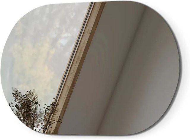 Emke Ovaler Wandspiegel aus Glas in Transparent, B: 60 cm, H: 100 cm - Bild 1