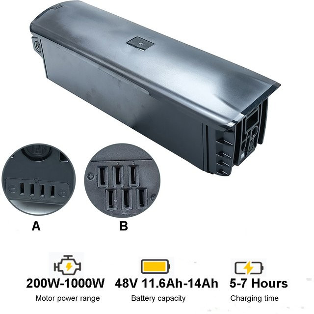 Kasen Lithium-E-Bike-Batterie 48V 10,4Ah in Schwarz für City Cross Cysum M520 Van Powers Seine Elektrofahrräder - Bild 1