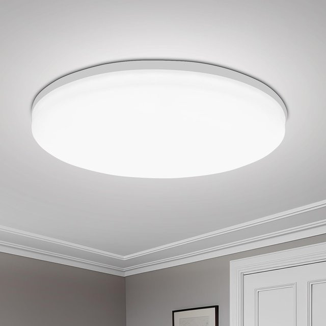 Moderne runde LED-Deckenleuchte von IRALAN in Weiß für Wohnzimmer, Schlafzimmer und Küche - Bild 1