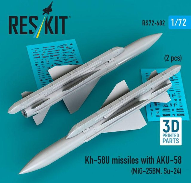 ResKit Models Kh-58U missiles mit AKU-58, 2-teiliges Set, 1:72 - Bild 1