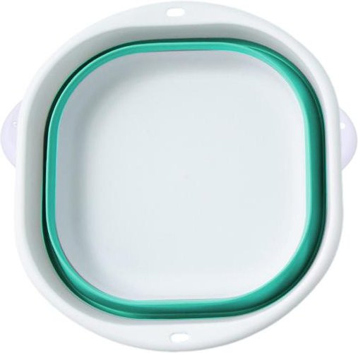 Faltbares Waschbecken aus Kunststoff von Warm Magpie Home in Blau und Weiß für Camping, Küche und Wäscherei - Bild 1