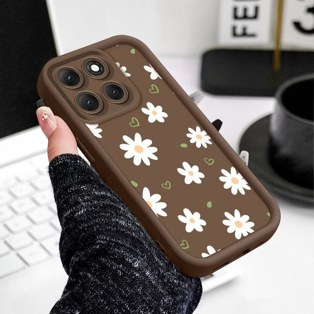 Floating Daisies Handyhülle für Motorola G86 G85 G84 G75 G60 G56 G54 G53 G52 G35 G34 G32 G30 G24 G22 G15 4G 5G in Schwarz - Bild 1