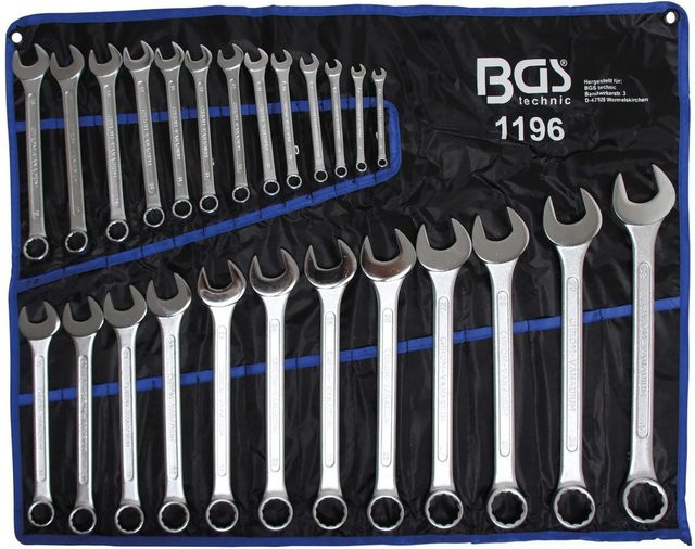 BGS Maul-Ringschlüssel-Satz 25-tlg. aus Chrom-Vanadium in Silber, SW 6 - 32 mm - Bild 1