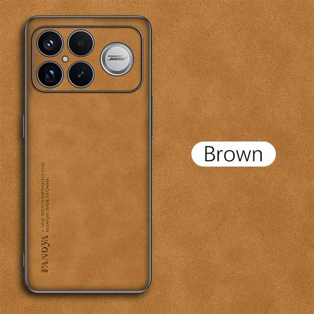 Relaxtoo Premium Schafsleder Handyhülle für Xiaomi Poco F8 Ultra 5G und Poco F8 Pro 5G 2025 in Braun mit Kameraschutz und stoßfestem PC-Rahmen - Bild 1