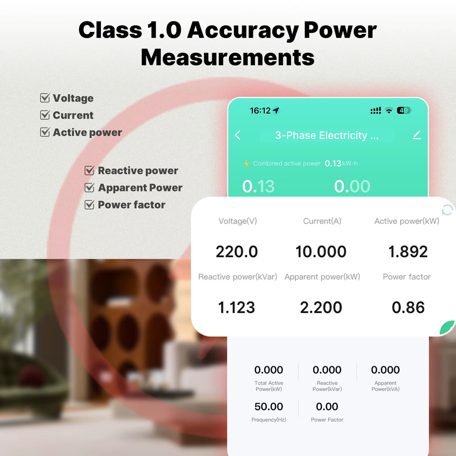 MOES Zigbee Smart Power Metering Modul Tuya Stromverbrauchsmonitor 63A mit integriertem Stromwandler - Bild 2