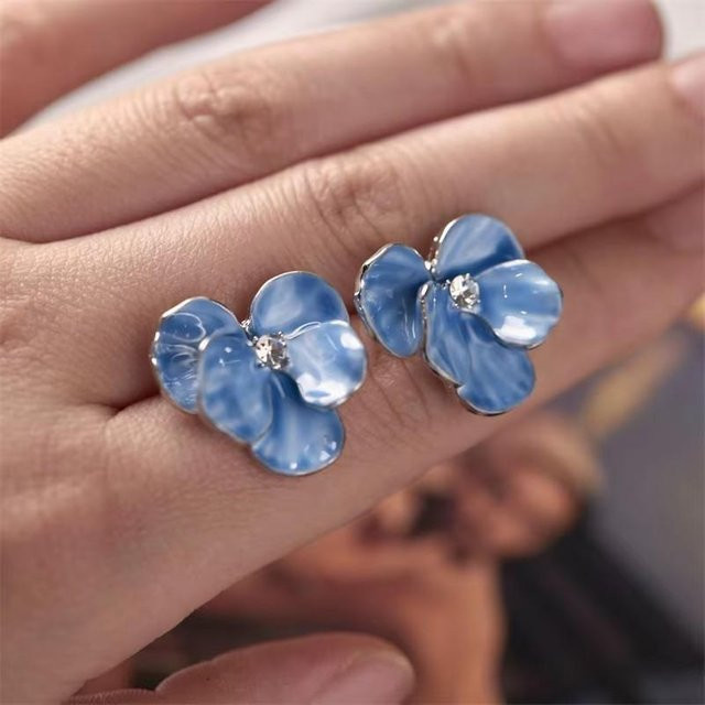 Lucky Star Jewelry Ohrringe, Blau, Zirkonia, Silber, Zinklegierung, Damen - Bild 1