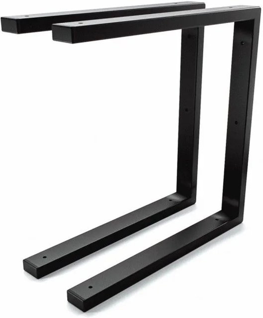HEVVA Waschtischhalterung LAHN 2er Set Schwarz Matt aus Metall, Tiefe: 40 cm - Bild 1