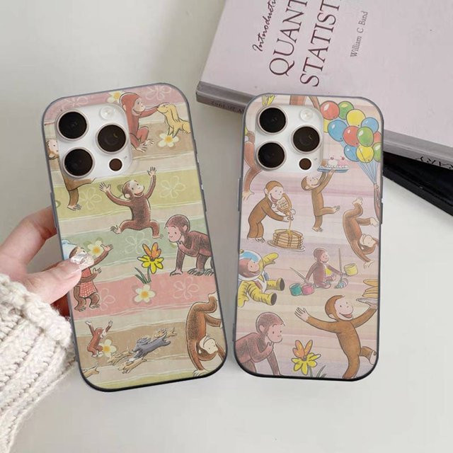 Potdemiel Handyhülle mit Affen-Design und Wellenmuster für iPhone, Mehrfarbig - Bild 1