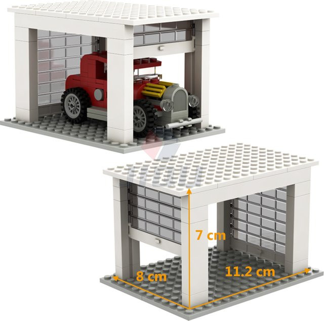lizhi Moc Rolling Gate Garage Stadt Bausteine Zubehör White - Bild 1