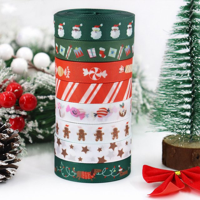 Weihnachtsband zum Verpacken von Geschenken mit Dackel, Lebkuchenmann und Weihnachtsmann Motiven für deine Heimdekoration - Bild 1