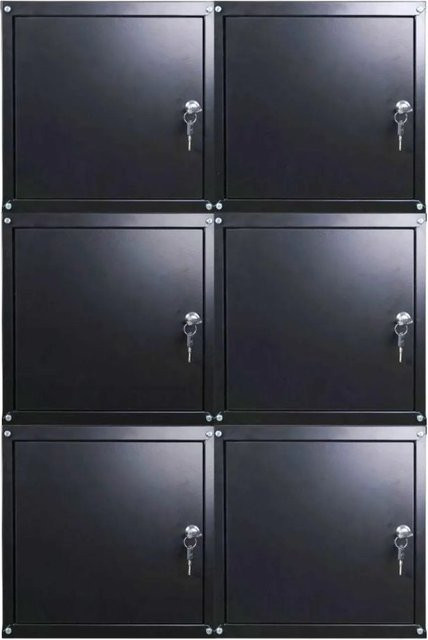 PROREGAL Schließfachwürfel Cubic Set aus 6 Stück, Schwarz, H x B x T: 35 x 35 x 35 cm - Bild 1