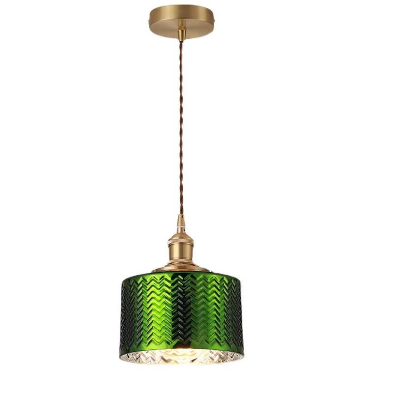 Ramalho Japanische Minimalistische LED-Pendelleuchte aus Glas und Messing in Grün und Gold - Bild 2