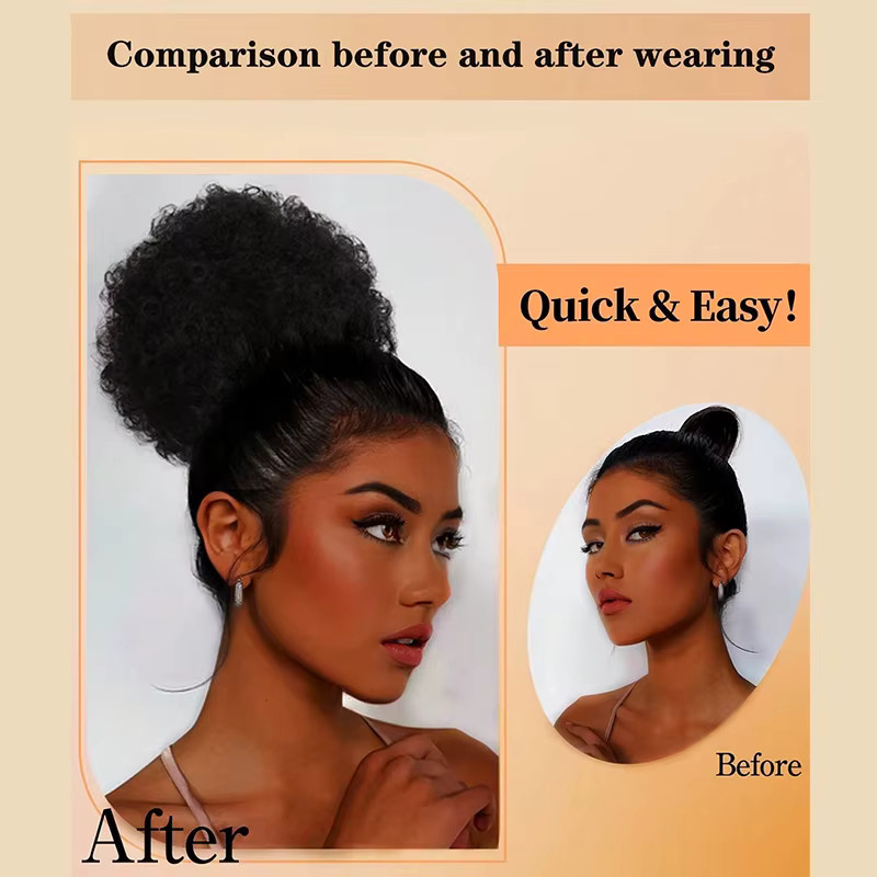 ISIGROSI Afro Pferdeschwanz Extensions, Synthetisch, Damen - Bild 4