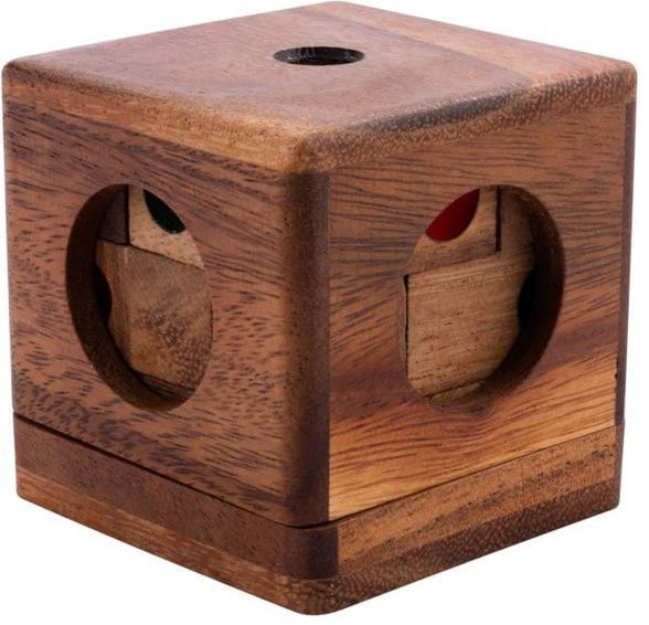 Engelhart Holz-Rätsel Würfel entriegelt, Grün, Braun, ab 10 Jahre - Bild 1