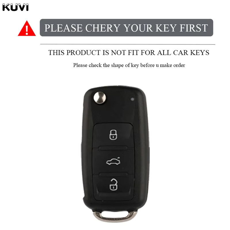 Kuvi TPU Schlüsselhülle für VW Volkswagen MK4 Bora Golf 4 5 6 Jetta Passat Polo Touran und Skoda Sitz mit 3 Tasten - Bild 2