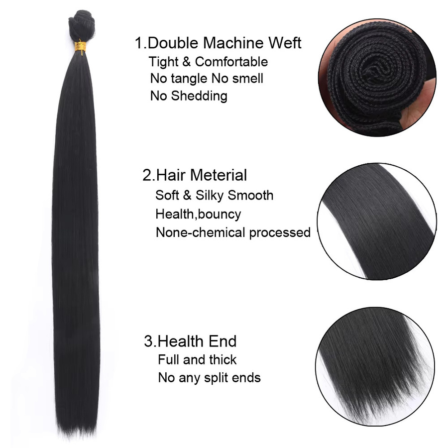 Colorful Girl Haar Extensions, Synthetische Yaki Fasern, 26 Zoll, Glatt - Bild 2