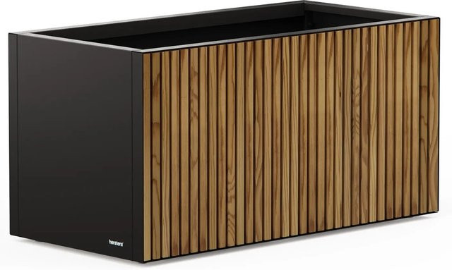 Herstera Garden Pflanzkübel Deco Planter M Schwarz/Natur, B/T/H: 50 x 100 x 50 cm - Bild 2