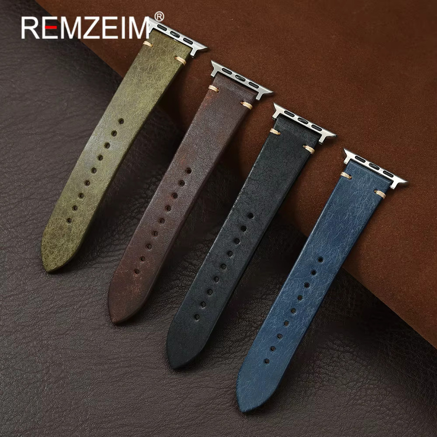 REMZEIM Uhrenarmband Rindsleder, Leder, Vintage, Unisex - Bild 1